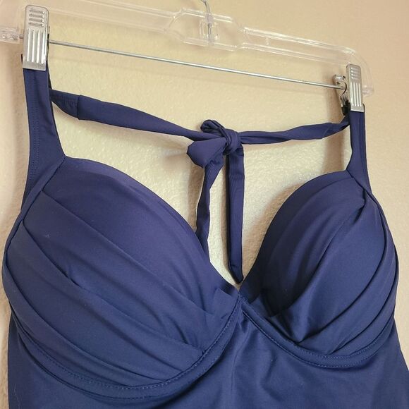 NEW cupshe one piece navy blue swimsuit womens size L - Picture 4 of 7